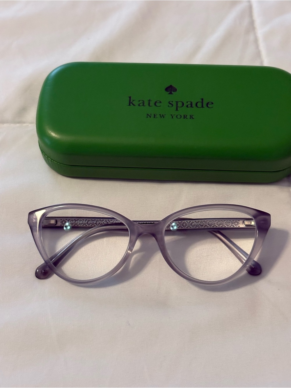 kate spade Translucent Light Gray Cat-Eye Glasses